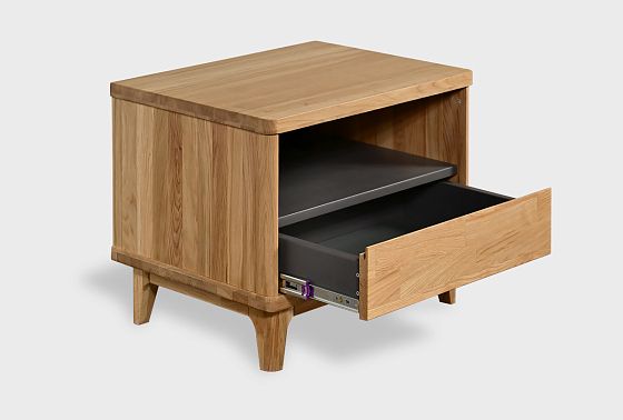 Тумба прикроватная "Уоллстрит" (с нишей) массив дуба, МДФ 7