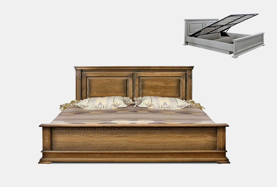 Кровать "Верди Люкс" (низкое изножье) с подъемным механизмом; без матраса; (1800x2000); грин