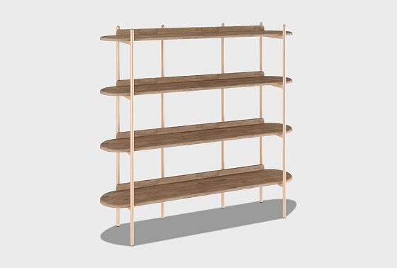 Стеллаж "Меридиан" 4 массив дуба, металл 4