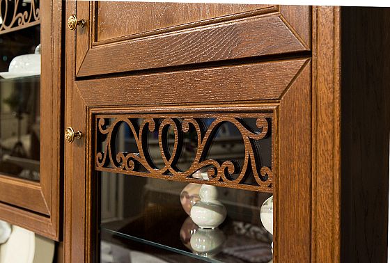 Шкаф навесной 2-х секционный "Тэфи" (правый) массив и шпон дуба 6