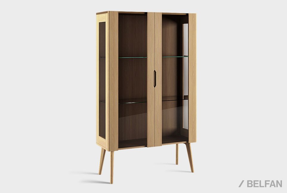 Витрина 2-х дв."Элва" массив и шпон дуба 1