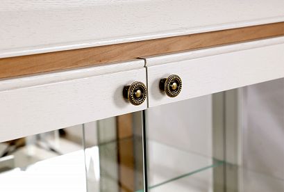 Тумба высокая "Армония" (стекло); *ММ-435-27; айвори+классик