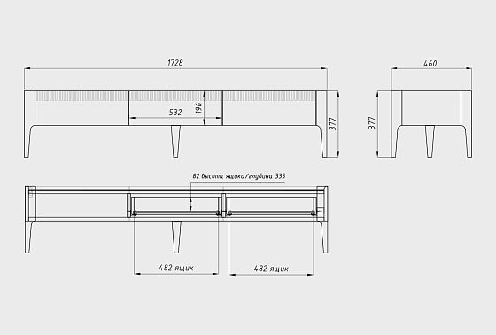 Тумба под ТВ "Бергамо" 170 массив дуба 10