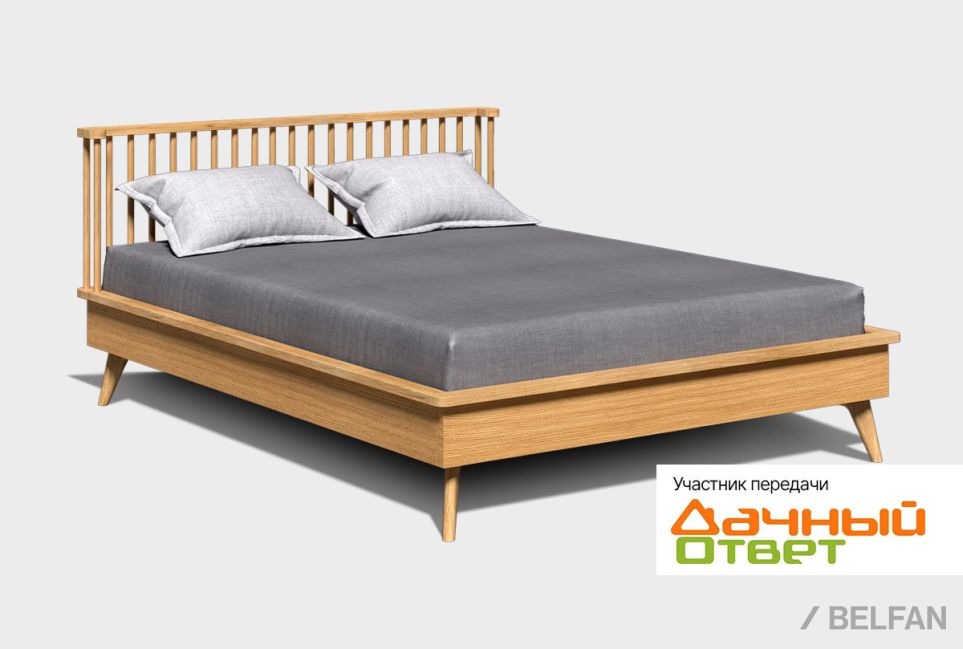 Кровать "Элва" массив и шпон дуба 1
