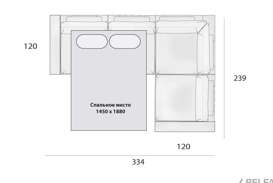 "Лофт" диван угловой 4