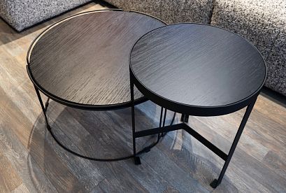 Стол журнальный "Collin" (круглый) большой; А-016.398; металл черный; Обсидиан
