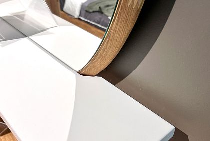 Зеркало настенное с полкой "Уоллстрит" (круглое)