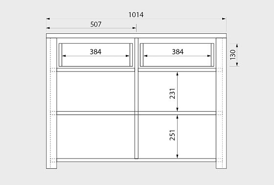 Тумба 2-х дверная "Норд" массив дуба 9