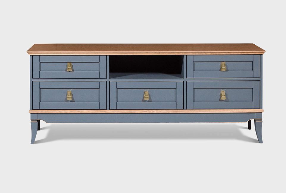 Тумба под ТВ "Стюарт" (с нишей); марено, натуральный дуб