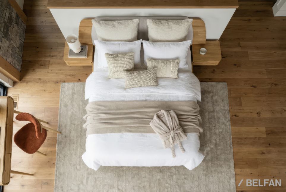 Кровать "Монблан" (с прикроватными тумбами) массив дуба 6