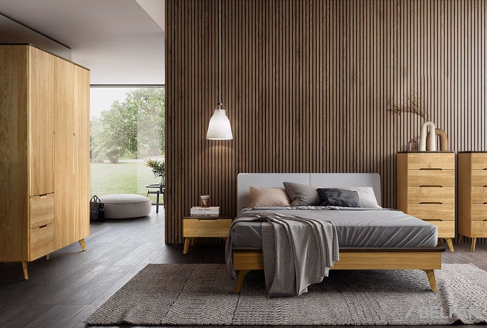 Кровать "Элва" (мягкое изголовье) массив и шпон дуба 4