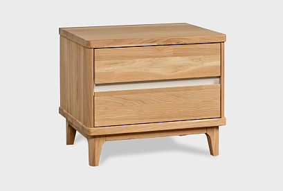 Тумба прикроватная "Уоллстрит"; *А-012.03Н; к-бейц-масло, ф-бейц-масло, вст-белый