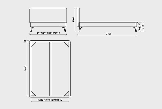 Кровать "Элва" (мягкое изголовье) массив и шпон дуба 7