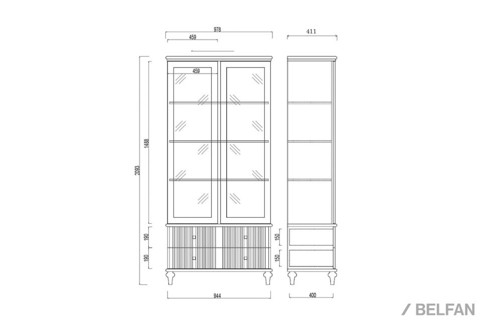 Шкаф для посуды "Рандеву" 22 массив сосны 5