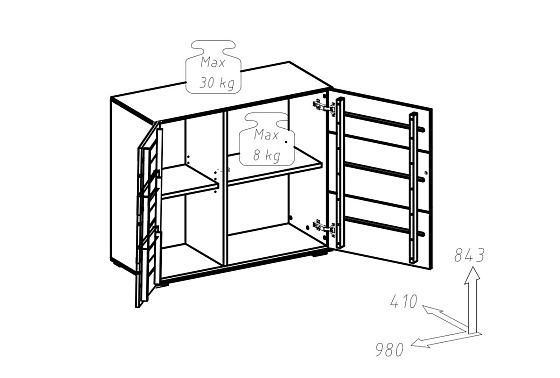Тумба "Гринвуд" 2 массив дуба 10