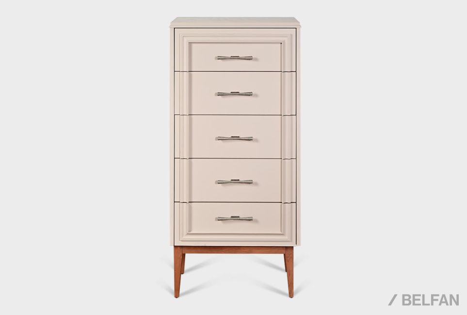 Комод "Сакраменто" 5 (высокий) массив и шпон дуба, МДФ 2