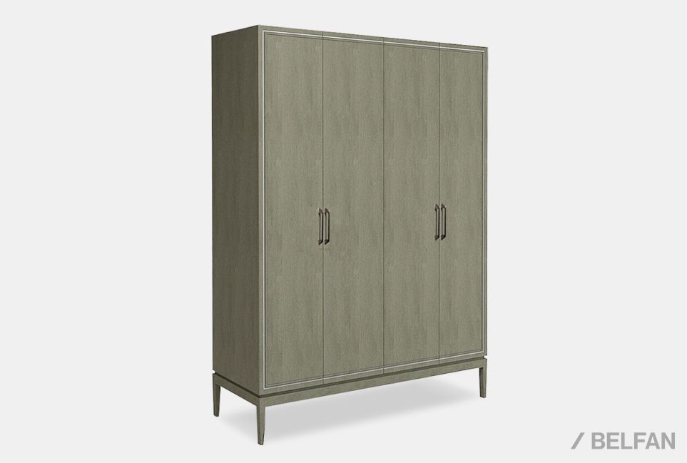 Шкаф для одежды "Коста" 4-х дв. без зеркала массив и шпон дуба 1