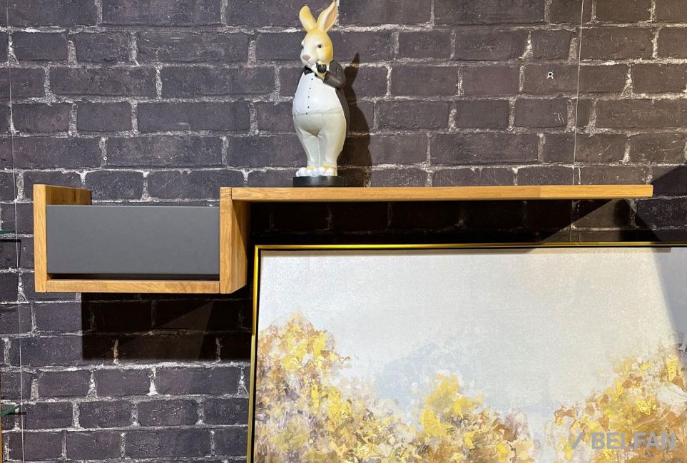 Полка с нишей "Уоллстрит" (левая) массив дуба, МДФ 5