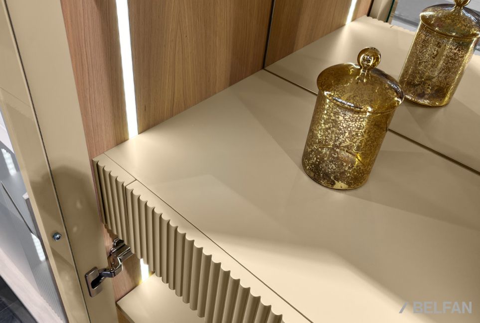 Витрина 1-но дверная «Авеню» (левая) шпон дуба, МДФ, металл 4