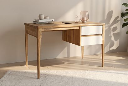 Стол письменный "Уоллстрит"; *А-012.13.1; к-бейц-масло, ф-белый, вст-бейц-масло