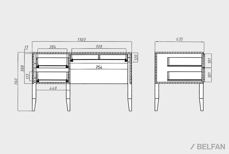 Стол письменный "Чикаго" (1 тумба) массив и шпон дуба 3