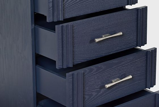 Комод "Сакраменто" 5 (высокий) массив и шпон дуба, МДФ 3