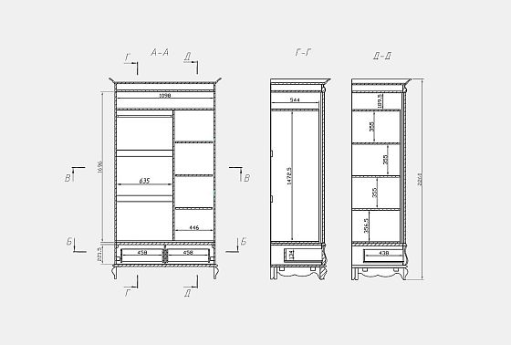 Шкаф для одежды "Тэфи" 2-х дв. без зеркала массив и шпон дуба 3