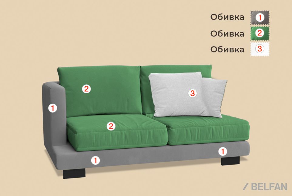 "Леформ" секция 2-х местная с подлокотником 2