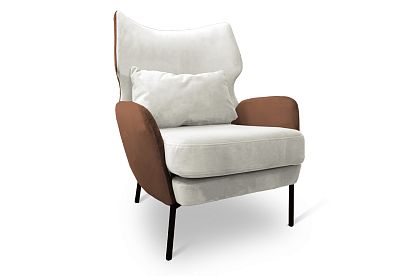 "Вавилон" кресло; нераскл.; 12; металл черный; Pushe 02+Sand 06 (гр. 1/МТХ)