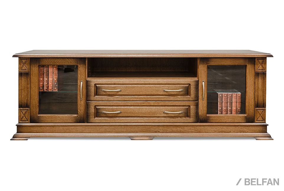 Тумба под ТВ "Верди Люкс ТВ22" массив и шпон дуба 2