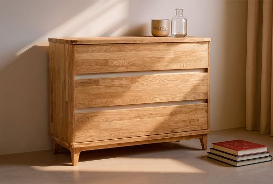 Комод "Уоллстрит" 3 массив дуба, МДФ 10