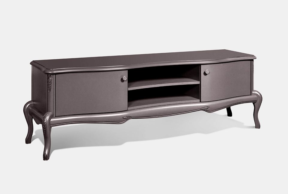 Тумба под ТВ "Флерон"; альба с серебряной патиной