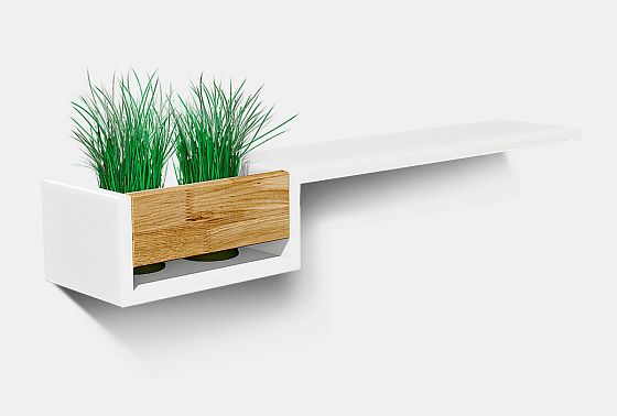 Полка с нишей "Уоллстрит" (левая) массив дуба, МДФ 3