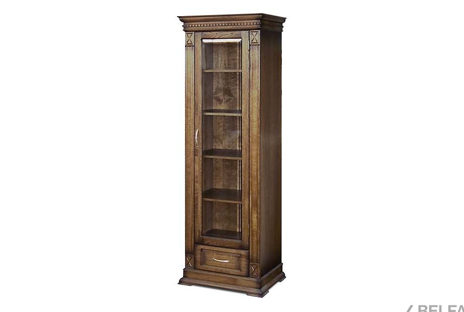 Шкаф для книг "Верди Люкс 1/1" массив и шпон дуба 1