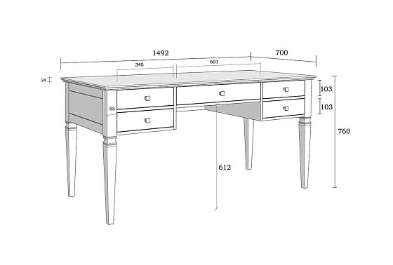 Стол письменный "Ольса" 005 массив сосны 8