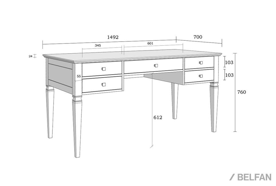 Стол письменный "Ольса" 005 массив сосны 4