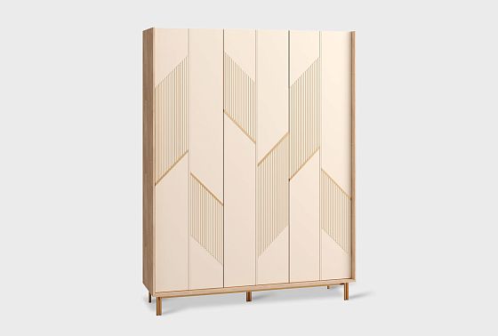 Шкаф для одежды 3-х дверный «Авеню» шпон дуба, МДФ, металл 4