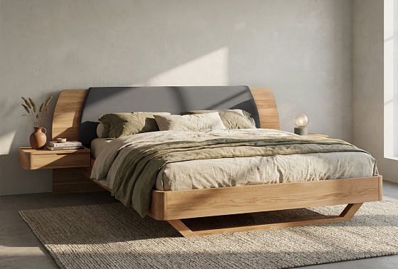 Кровать "Монблан" (с прикроватными тумбами) массив дуба 8