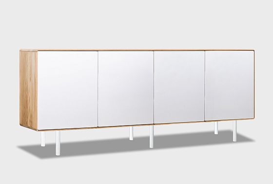 Тумба "Норман" 4 массив дуба, МДФ, металл 5