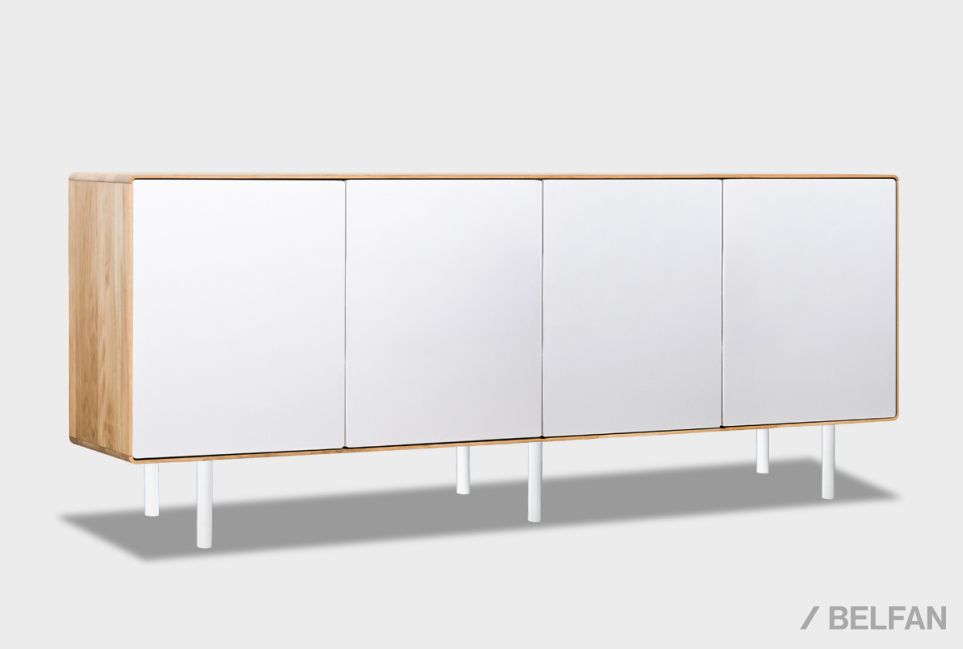 Тумба "Норман" 4 массив дуба, МДФ, металл 1