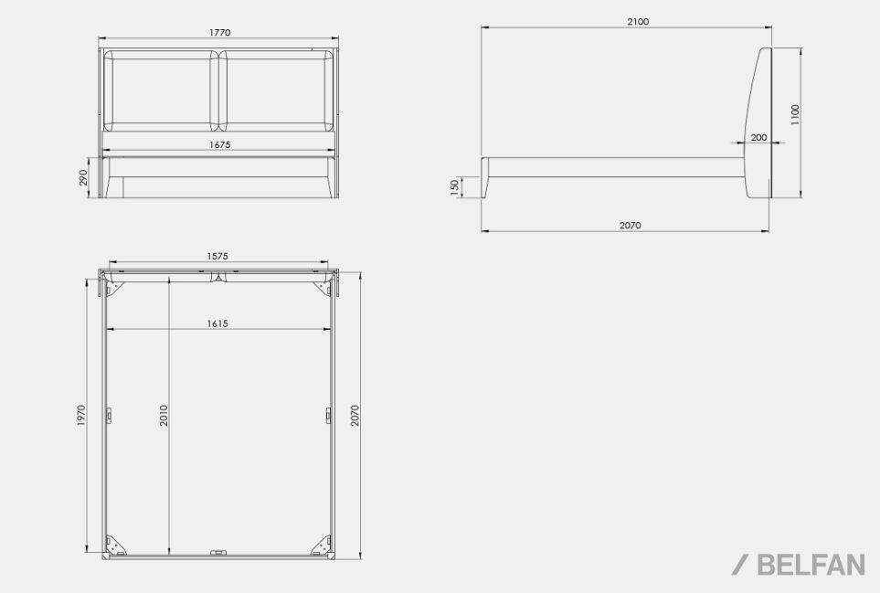 Кровать "Сакраменто" (мягкое изголовье) массив дуба 2