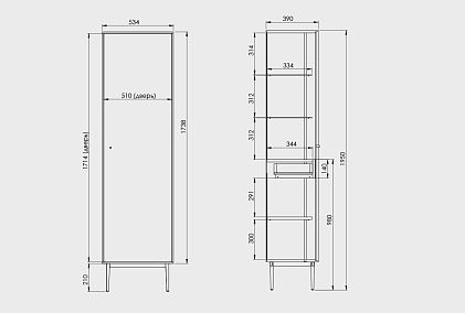Витрина 1-но дверная "Монреаль" (правая)
