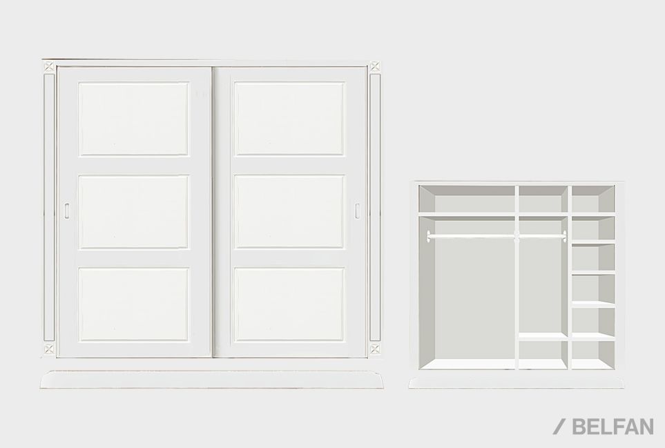 Шкаф-купе 2-х дверный "Бриансон" массив и шпон дуба, МДФ 4