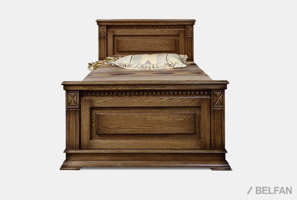 Кровать "Верди Люкс" (высокое изножье) с подъемным механизмом массив и шпон дуба 2