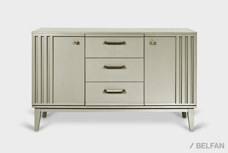 Тумба 3-х секционная "Чикаго" массив и шпон дуба 2