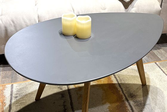 Стол журнальный "Уоллстрит" капля 266 массив дуба, МДФ 2