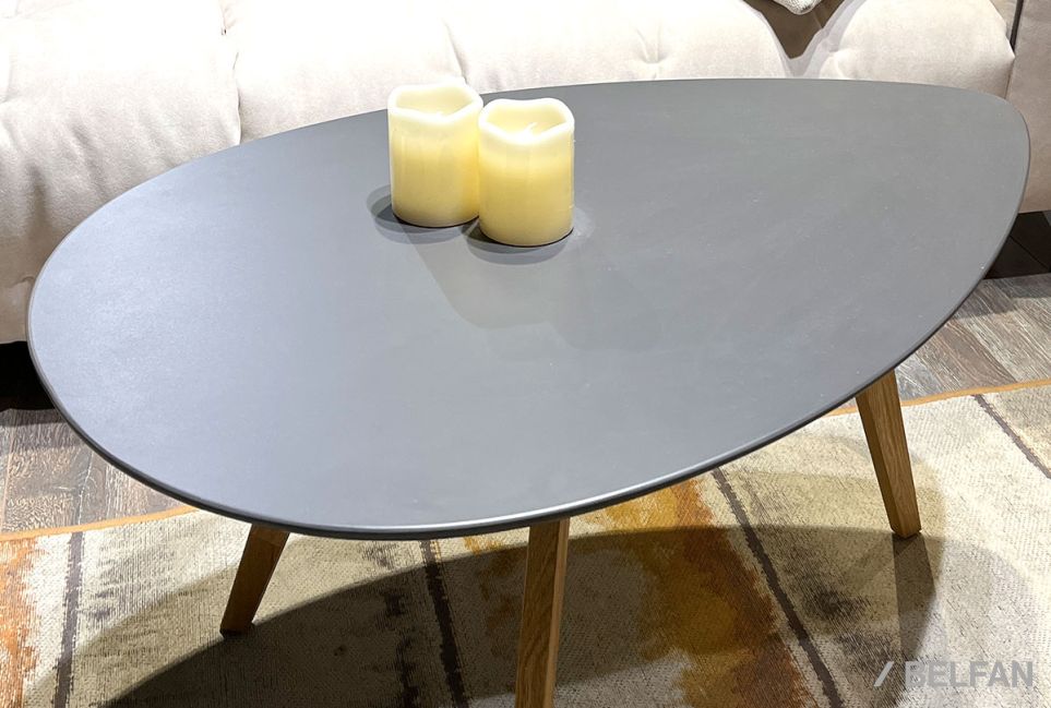 Стол журнальный "Уоллстрит" капля 266 массив дуба, МДФ 2