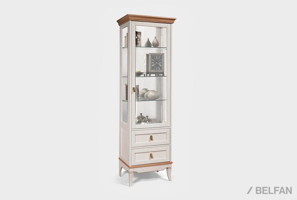 Витрина 1-но дверная "Стюарт" (правая) массив и шпон дуба 2