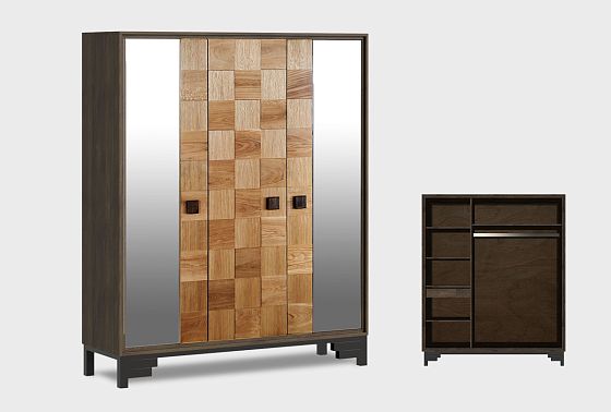 Шкаф для одежды 3-х дв. "Cube Design" массив дуба 3