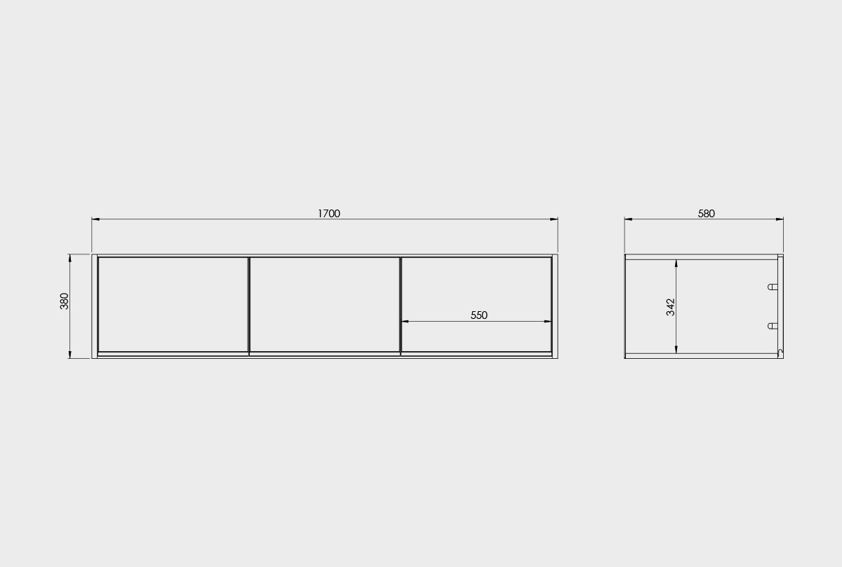 Дополнительная секция для шкафа 3-х дв. "Уоллстрит" массив дуба, МДФ 2